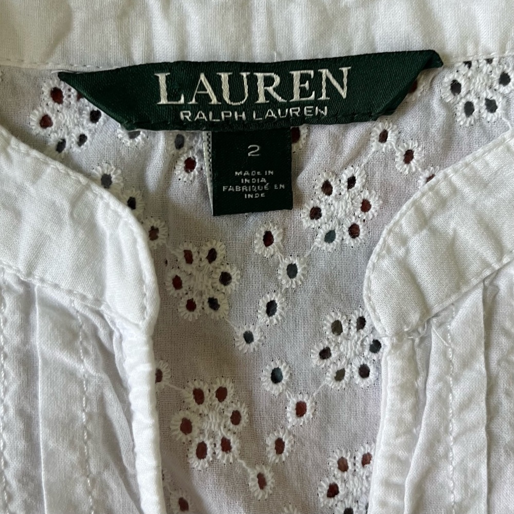 Ralph Lauren White Eyelet Shift Dress - Picture 5 of 5